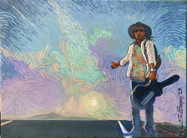 Painting Dusty Hitchhiker by Shonto Begay.