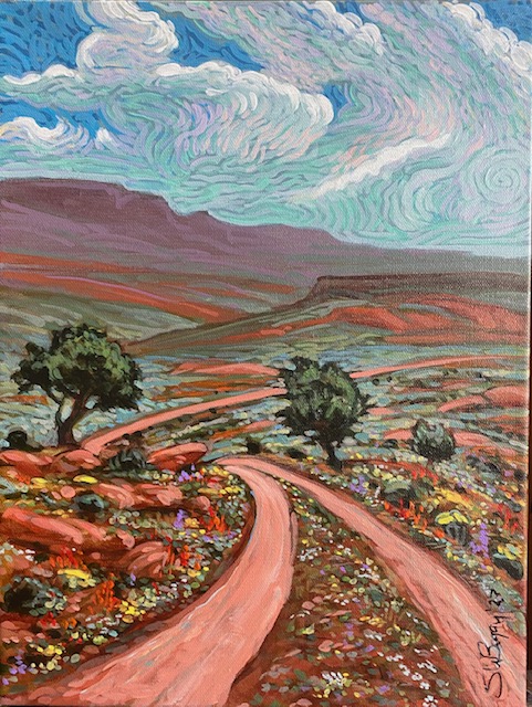 Spring Road painting by Shonto Begay.